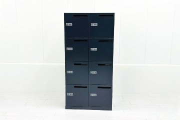コクヨ エディア 8人用ロッカー 中古 メールボックス 中古オフィス家具 オートロックダイヤル錠 ブラック 900/450/1810の画像