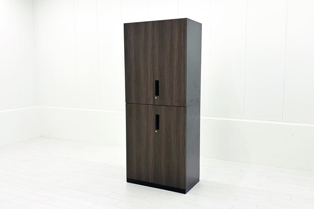 コクヨ エディア 中古キャビネット 両開き書庫 【上下セット】 収納家具 中古オフィス家具 900/500/2170の画像