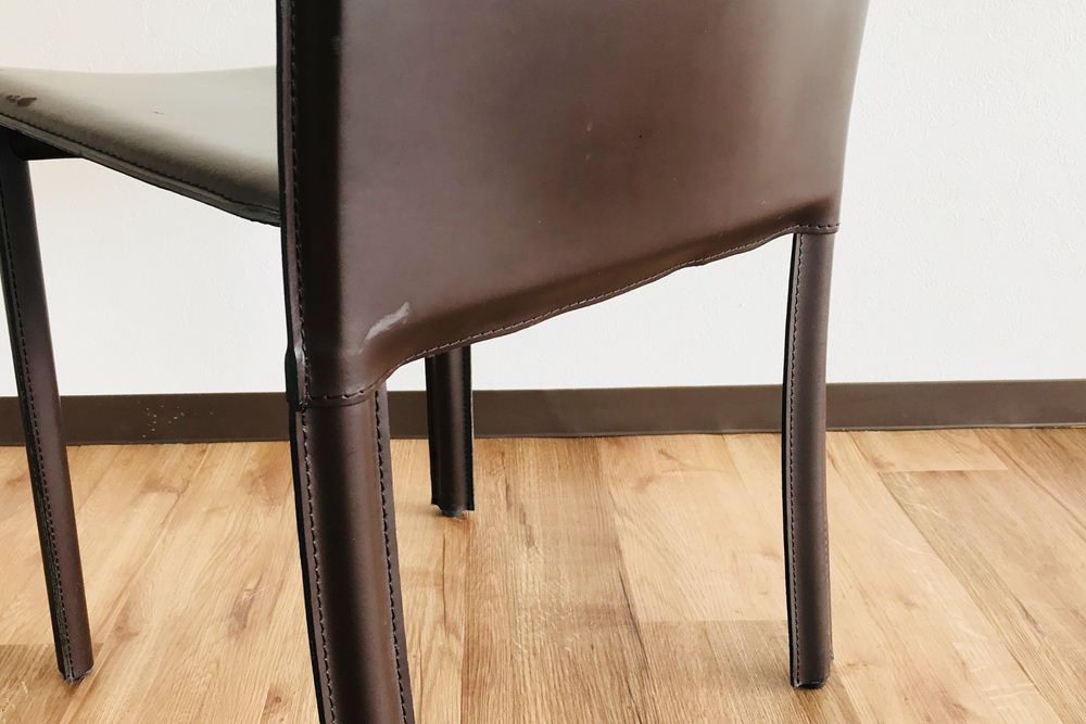 【4脚セット】中古 ダイニングチェア 中古オフィス家具 合皮 ミーティングチェア ブラウン 椅子 チェア画像