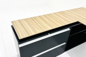 コクヨ サイビ L型デスク 中古 幅1600 エグゼクティブデスク マネージメントデスク 中古オフィス家具 1600/1600/720 左キャビの画像