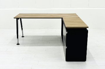 コクヨ サイビ L型デスク 中古 幅1600 エグゼクティブデスク マネージメントデスク 中古オフィス家具 1600/1600/720 右キャビの画像