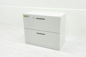 2段ラテラル書庫 中古 スチール書庫 ハイパーストレージ 内田洋行 UCHIDA キャビネット 中古オフィス家具 ホワイト 900/450/755の画像