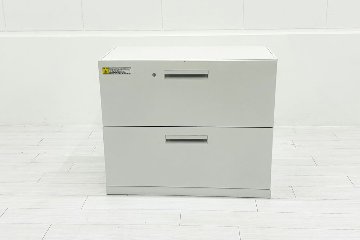 2段ラテラル書庫 中古 スチール書庫 ハイパーストレージ 内田洋行 UCHIDA キャビネット 中古オフィス家具 ホワイト 900/450/755の画像