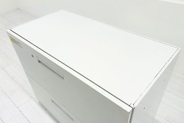 2段ラテラル書庫 中古 スチール書庫 ハイパーストレージ 内田洋行 UCHIDA キャビネット 中古オフィス家具 ホワイト 900/450/755の画像