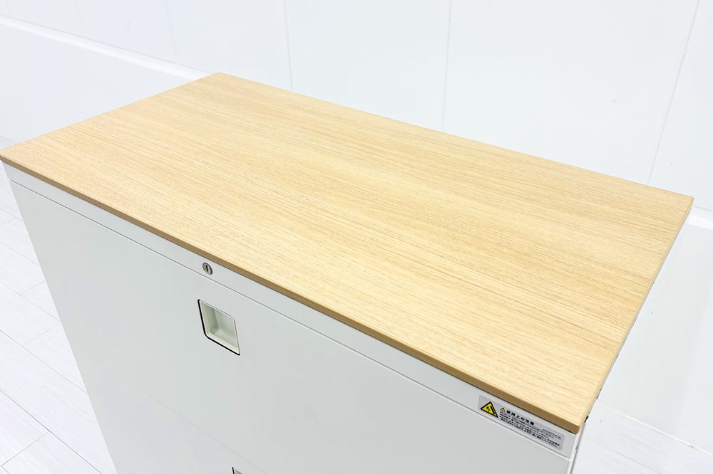 ラテラル書庫 3段ラテラル 中古 オカムラ レクトライン キャビネット 中古オフィス家具 天板付 900/450/1120の画像