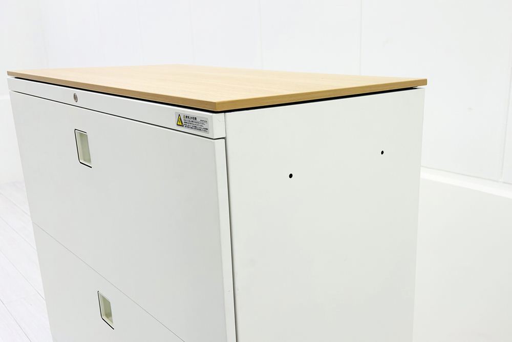 ラテラル書庫 3段ラテラル 中古 オカムラ レクトライン キャビネット 中古オフィス家具 天板付 900/450/1120の画像