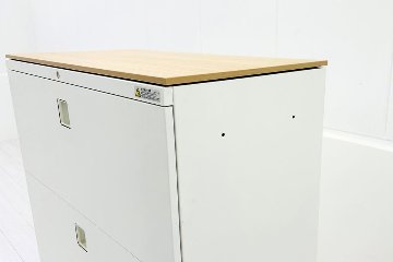 ラテラル書庫 3段ラテラル 中古 オカムラ レクトライン キャビネット 中古オフィス家具 天板付 900/450/1120の画像