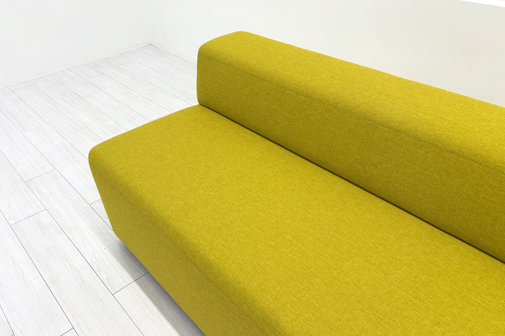 ケーラウンジソファ ノルオフィス Knoll Office k. lounge ローバック3シート 中古 中古オフィス家具 イエロー 1985/720/660の画像
