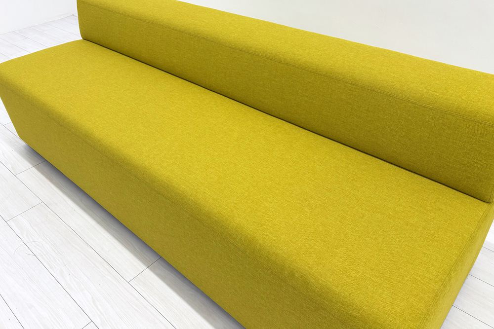 ケーラウンジソファ ノルオフィス Knoll Office k. lounge ローバック3シート 中古 中古オフィス家具 イエロー 1985/720/660の画像