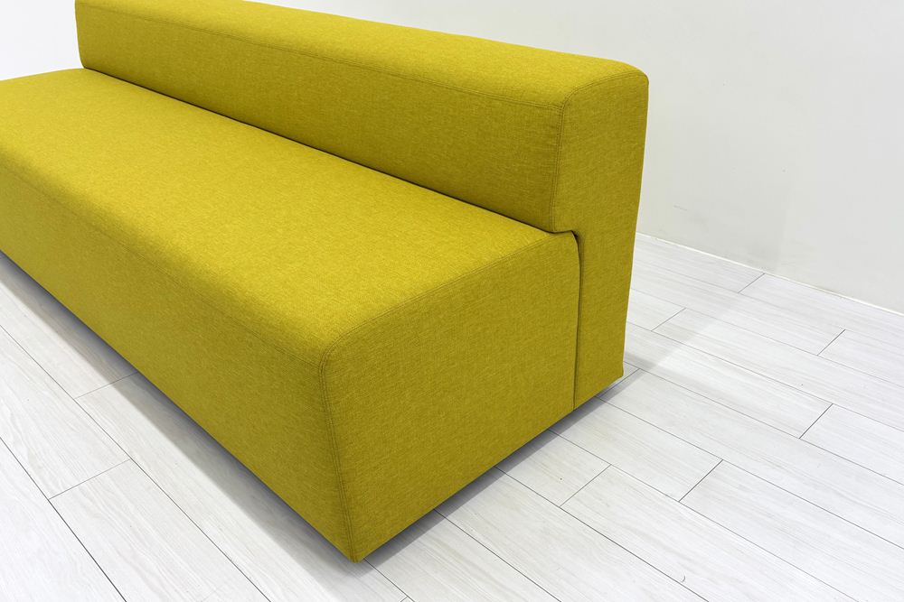 ケーラウンジソファ ノルオフィス Knoll Office k. lounge ローバック3シート 中古 中古オフィス家具 イエロー 1985/720/660の画像