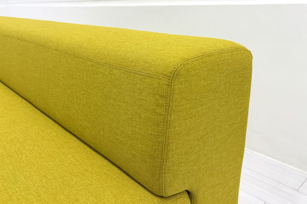 ケーラウンジソファ ノルオフィス Knoll Office k. lounge ローバック3シート 中古 中古オフィス家具 イエロー 1985/720/660の画像