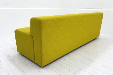 ケーラウンジソファ ノルオフィス Knoll Office k. lounge ローバック3シート 中古 中古オフィス家具 イエロー 1985/720/660の画像