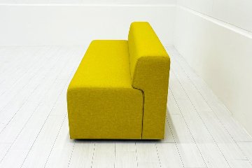 ケーラウンジソファ ノルオフィス Knoll Office k. lounge ローバック3シート 中古 中古オフィス家具 イエロー 1985/720/660の画像