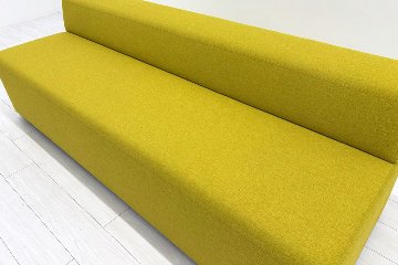 ケーラウンジソファ ノルオフィス Knoll Office k. lounge ローバック3シート 中古 中古オフィス家具 イエロー 1985/720/660の画像