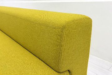 ケーラウンジソファ ノルオフィス Knoll Office k. lounge ローバック3シート 中古 中古オフィス家具 イエロー 1985/720/660の画像