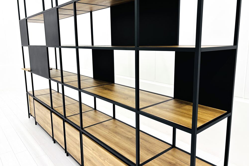 コクヨ ジューク 中古 キャビネット 仕切りシェルフ オープン書庫 収納家具 中古オフィス家具 3300/430/2130の画像