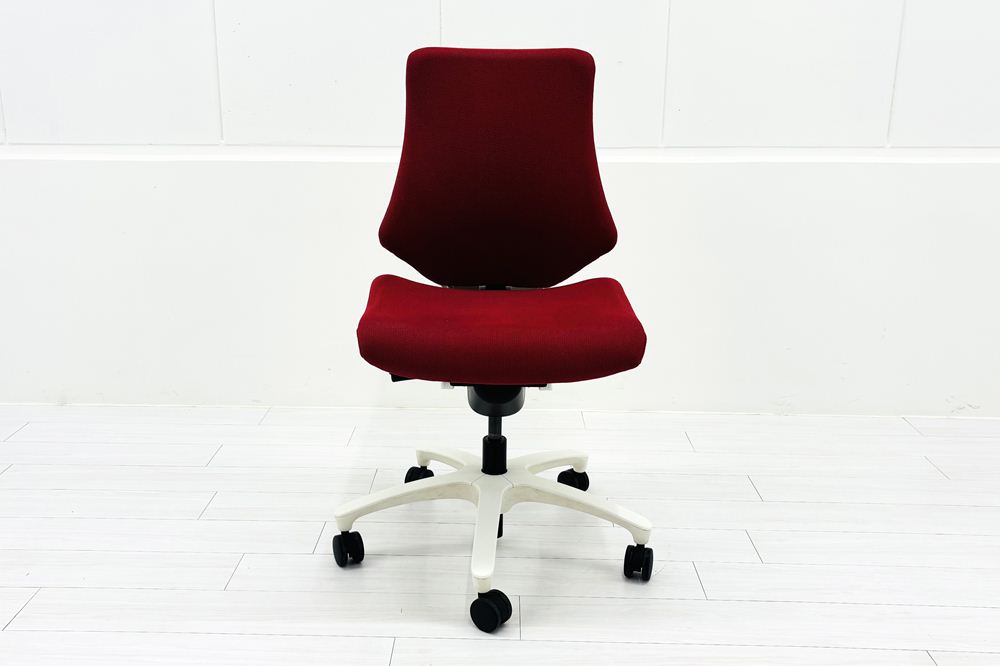 イトーキ エフチェア ローバック 中古 クッション 肘無 事務椅子 ITOKI 中古オフィス家具 レッドの画像