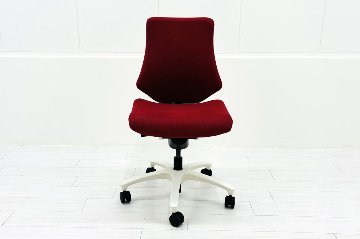 イトーキ エフチェア ローバック 中古 クッション 肘無 事務椅子 ITOKI 中古オフィス家具 レッドの画像