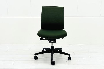 コクヨ ウィザードチェア 肘無 中古 2020年製 ウィザード3 ローバック 中古オフィス家具 KOKUYO Wizard3 グリーンの画像