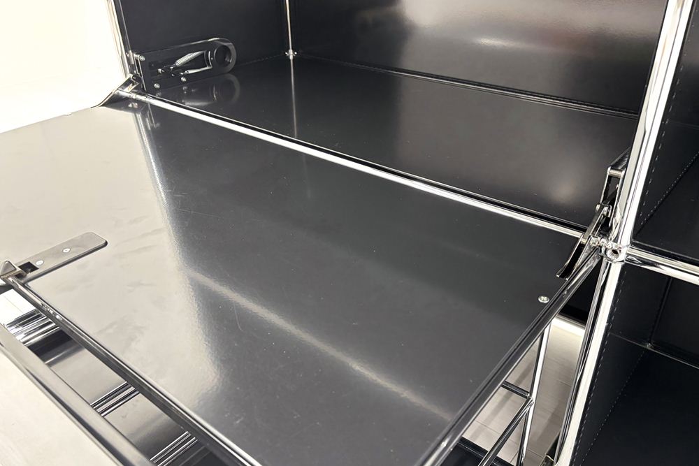 USMハラー 中古 サイドボード ハラーシステム USM Haller キャビネット 2連3段 中古オフィス家具 ブラック 1525/375/1115の画像