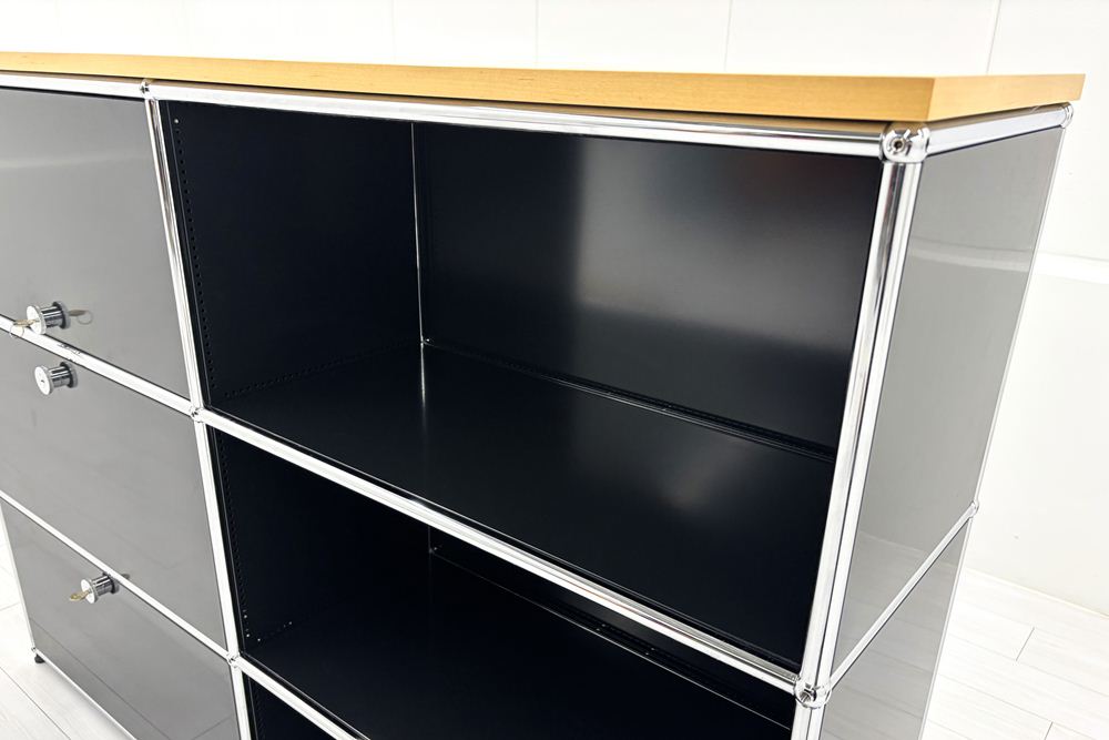 USMハラー キャビネット 2連3段 ブラック | 中古オフィス家具専門店の