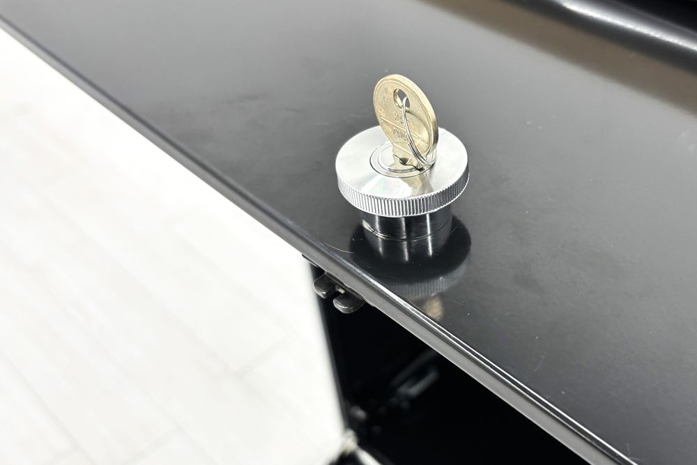 USMハラー 中古 サイドボード ハラーシステム USM Haller キャビネット 2連3段 中古オフィス家具 ブラック 1525/375/1115の画像