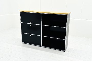 USMハラー キャビネット 2連3段 ブラック | 中古オフィス家具専門店の