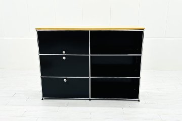 USMハラー キャビネット 2連3段 ブラック | 中古オフィス家具専門店の