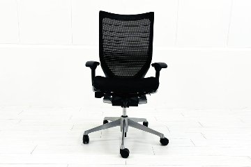 オカムラ バロンチェア 中古 OKAMURA Baron 中古オフィス家具 可動肘 ハイバック グラデーションメッシュ ブラックの画像