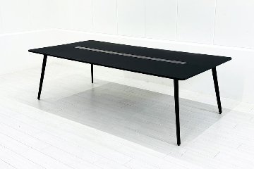 内田洋行 レムナ LEMNA 小型会議テーブル 中古 ブラック ミーティングテーブル 中古 幅2400 中古オフィス家具 2400/1200/720の画像
