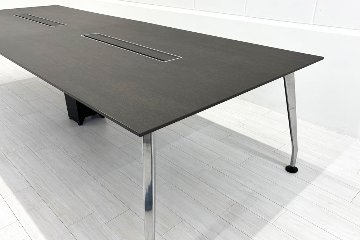 【ポリッシュ脚ピカピカ磨き有！】 SAIBI コクヨ サイビ 中古 大型会議テーブル ミーティングテーブル 幅3200 KOKUYO 中古オフィス家具 3200/1200/720の画像