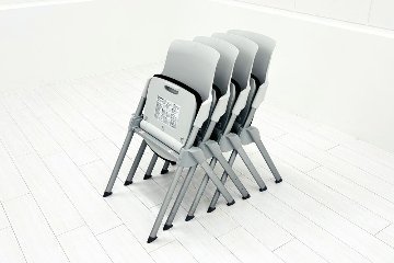 コクヨ アンフィチェア 【4脚セット】 スタッキングチェア 会議椅子 ミーティングチェア 中古オフィス家具 固定脚タイプの画像