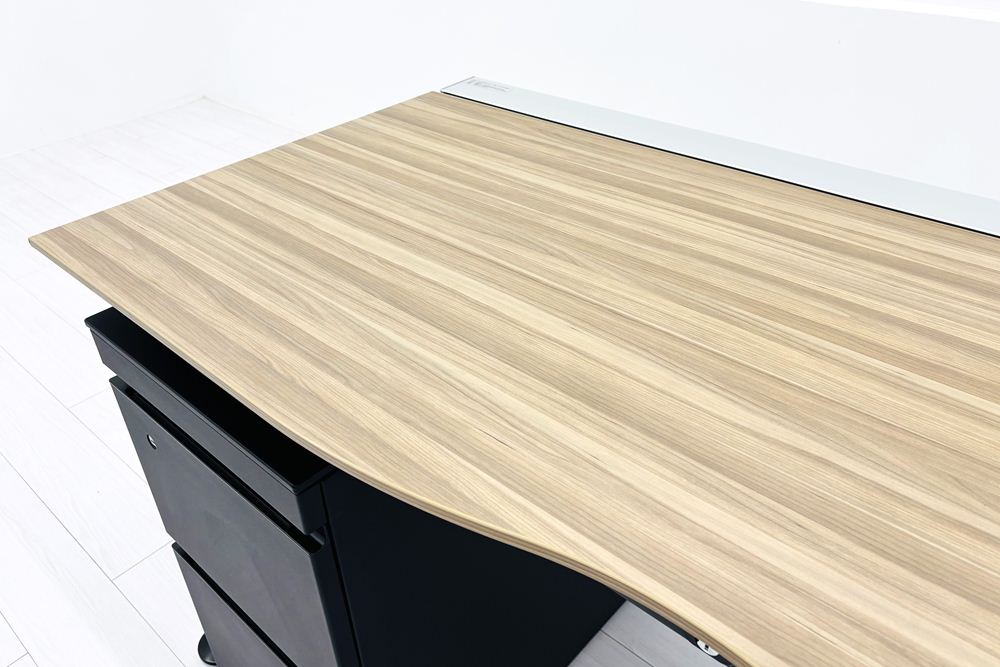 コクヨ サイビ サイドリターンテーブル 3段ワゴン付 L型デスク SAIBI 中古 中古オフィス家具 1600/1200/720の画像
