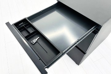 コクヨ サイビ サイドリターンテーブル 3段ワゴン付 L型デスク SAIBI 中古 中古オフィス家具 1600/1200/720の画像