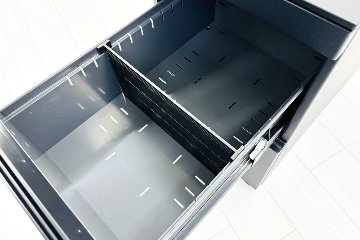 コクヨ サイビ サイドリターンテーブル 3段ワゴン付 L型デスク SAIBI 中古 中古オフィス家具 1600/1200/720の画像