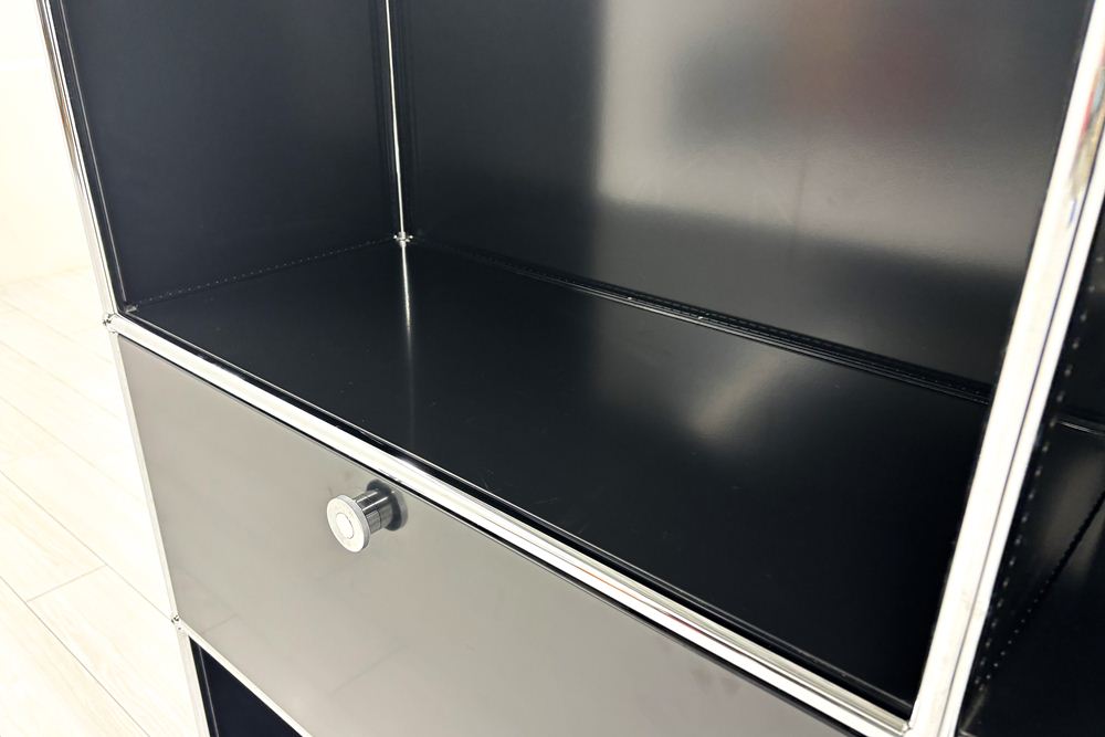 USMハラー 中古 サイドボード ハラーシステム USM Haller キャビネット 3連3段 中古オフィス家具 ブラック 2270/375/1100の画像