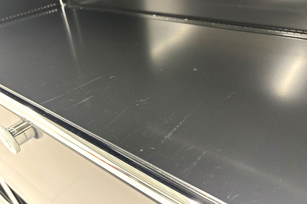 USMハラー 中古 サイドボード ハラーシステム USM Haller キャビネット 3連3段 中古オフィス家具 ブラック 2270/375/1100の画像
