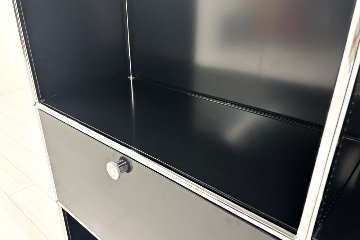 USMハラー 中古 サイドボード ハラーシステム USM Haller キャビネット 3連3段 中古オフィス家具 ブラック 2270/375/1100の画像