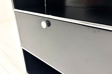 USMハラー 中古 サイドボード ハラーシステム USM Haller キャビネット 3連3段 中古オフィス家具 ブラック 2270/375/1100の画像