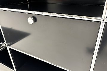 USMハラー 中古 サイドボード ハラーシステム USM Haller キャビネット 3連3段 中古オフィス家具 ブラック 2270/375/1100の画像