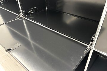 USMハラー 中古 サイドボード ハラーシステム USM Haller キャビネット 3連3段 中古オフィス家具 ブラック 2270/375/1100の画像