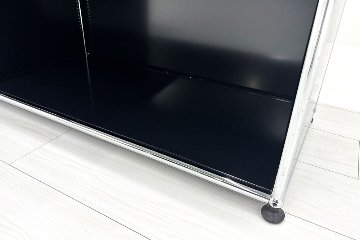 USMハラー 中古 サイドボード ハラーシステム USM Haller キャビネット 3連3段 中古オフィス家具 ブラック 2270/375/1100の画像