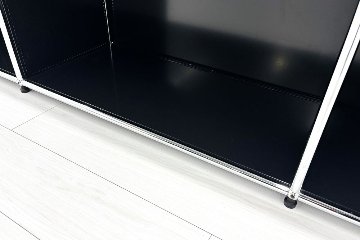 USMハラー 中古 サイドボード ハラーシステム USM Haller キャビネット 3連3段 中古オフィス家具 ブラック 2270/375/1100の画像