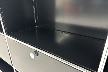 USMハラー 中古 サイドボード ハラーシステム USM Haller キャビネット 3連3段 中古オフィス家具 ブラック 2270/375/1100の画像