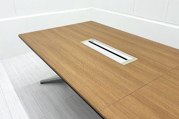 オカムラ ラティオ 中古 会議テーブル 幅3200 ミーティングテーブル 大型会議机 中古オフィス家具 ネオウッドミディアム 3200/1200/720の画像