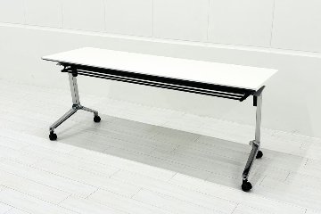 コクヨ コンフェスト ミーティングテーブル 中古  会議机 折りたたみ テーブル 中古オフィス家具 フォールディングテーブル ホワイト 1800/600/720の画像