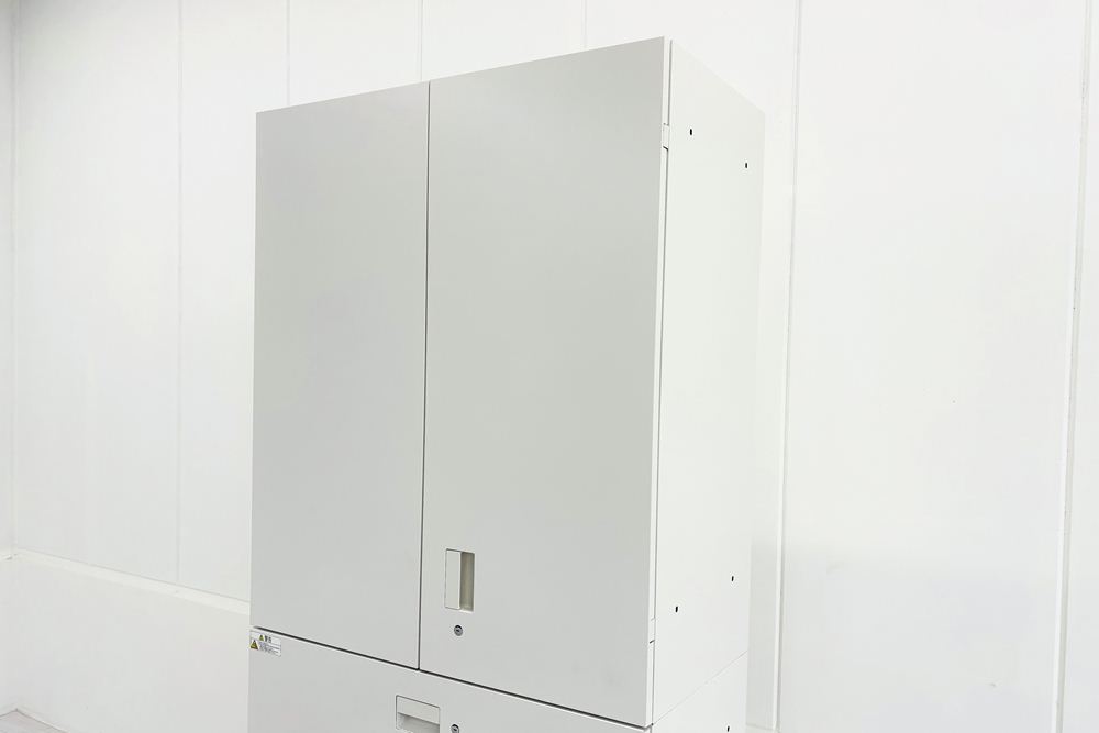 イトーキ eSキャビネット(エスキャビネット)ト 中古 上下セット 3段ラテラル+両開き書庫 キャビネット ホワイト シリンダー錠 900/450/2135の画像