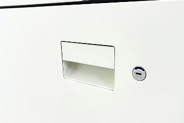 イトーキ eSキャビネット(エスキャビネット)ト 中古 上下セット 3段ラテラル+両開き書庫 キャビネット ホワイト シリンダー錠 900/450/2135の画像