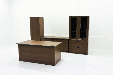 DX-4Nシリーズ オカムラ 役員家具 【4点セット】 中古 サイドボード クレデンザ ワードローブ 両開き書庫 中古オフィス家具 の画像