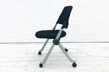 オカムラ リータチェア LITA ミーティングチェア スタッキングチェア 会議椅子 パイプ椅子 H161ZC 0038 ブラックの画像